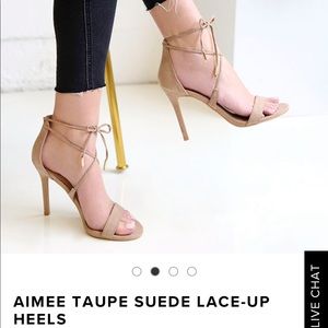 NEW with tags! Lulu’s Aimee Taupe Lace up heels